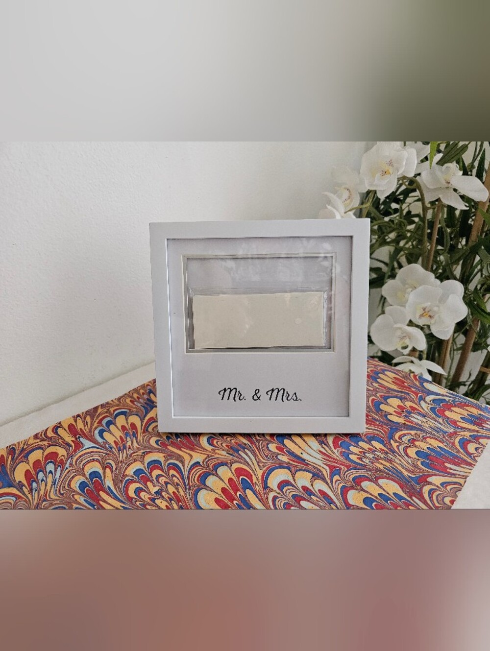 Pearhead White Wedding Photo Frame with Fingerprint Kit
